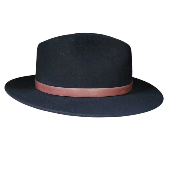 Brixton Messer Fedora Unisex L (7 1/2) Black Boho Classic Medium Brim Grandpa - Picture 4 of 7